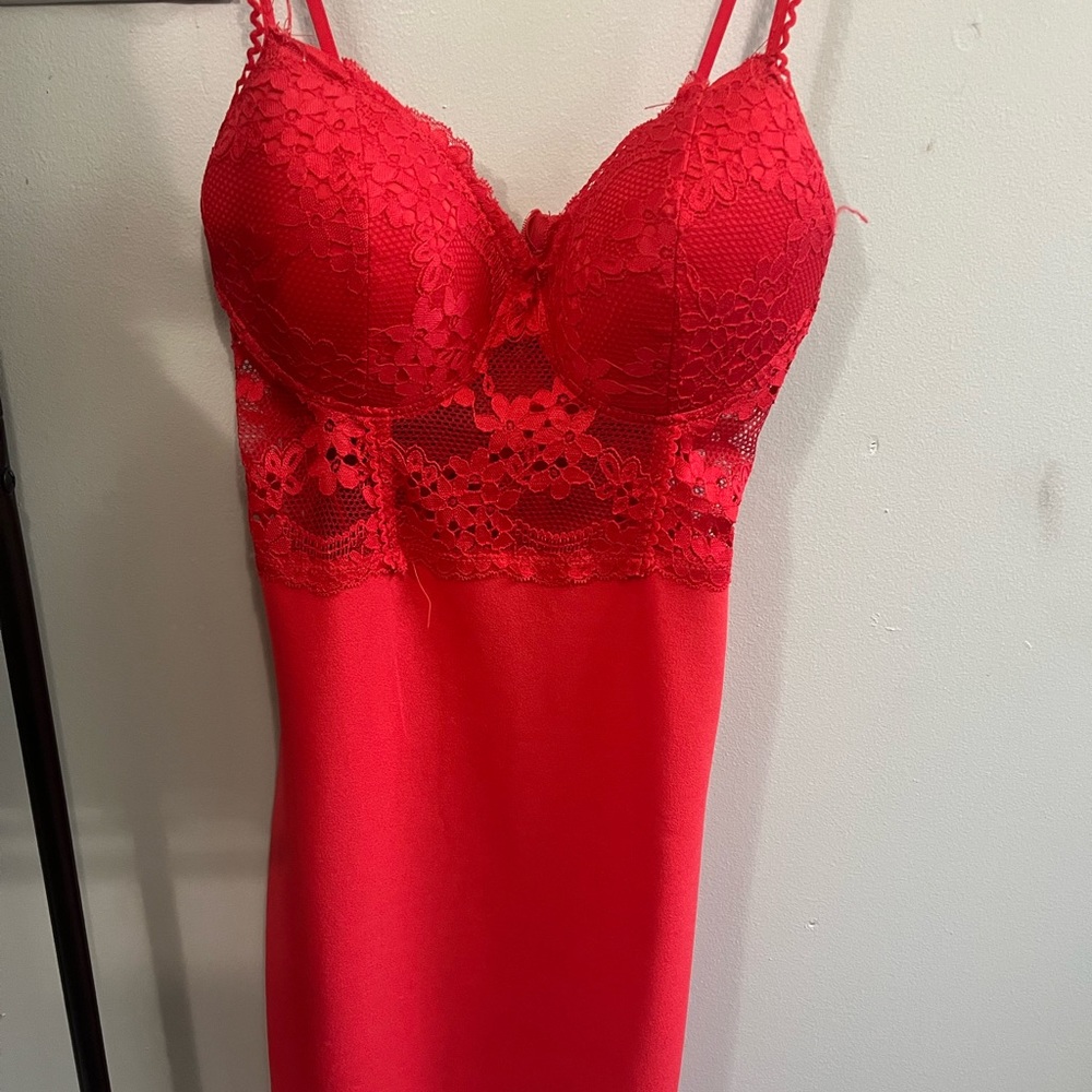 Red Homecoming style dress